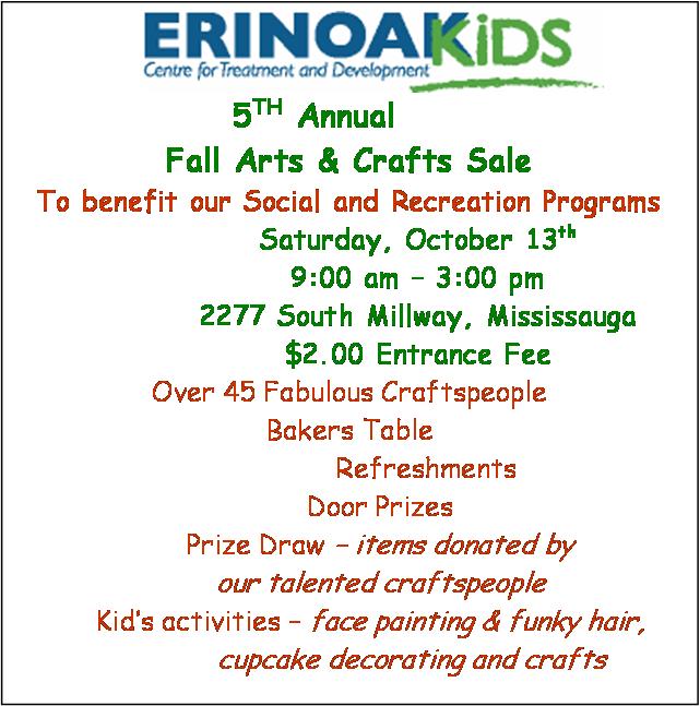 ErinoakKids 5th Annual Arts and Crafts Sale
