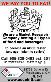 ACCE Market Research Company - Become an ACCE tester. "We Pay YOu To Eat!