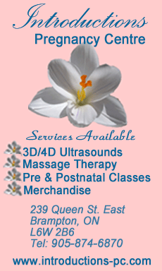 Introductions Pregnancy Centre - located in Brampton at 239 Queen Street East 905-874-6870