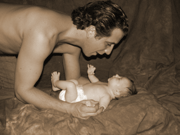 Portrait of a Father and baby