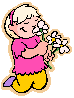 April Showers Brings Flowers & Babies - girl with flowers